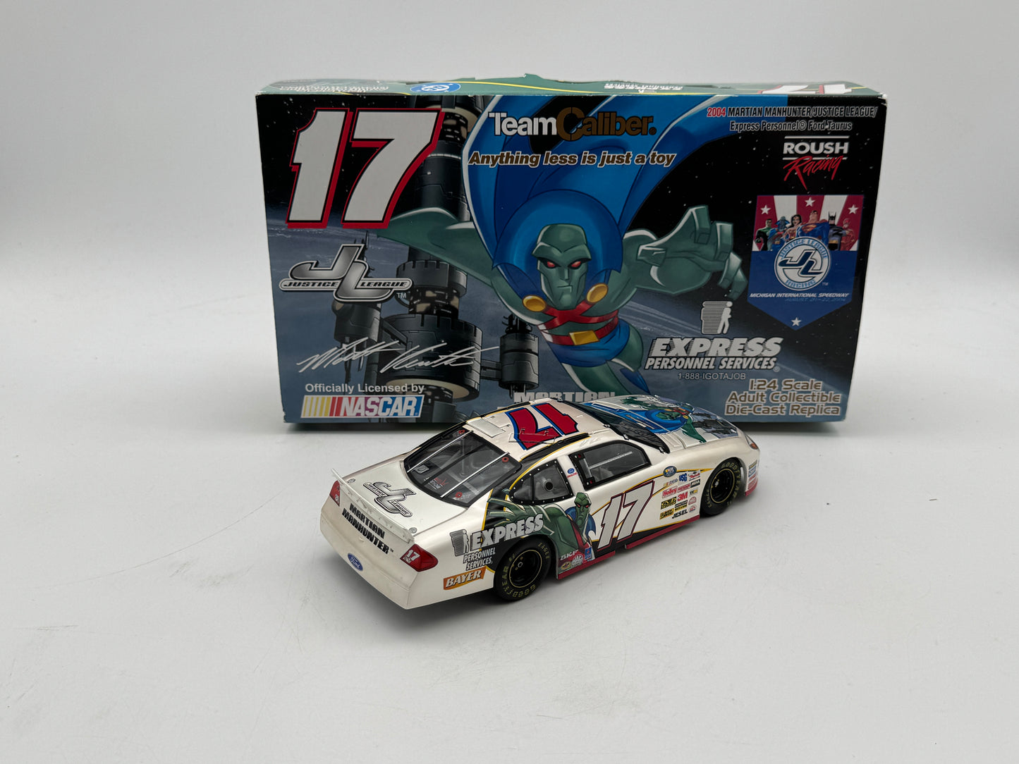 Item F997 - Matt Kenseth #17 Martian Manhunter Justice League Express Personnel 2004 Ford Taurus Pearl
