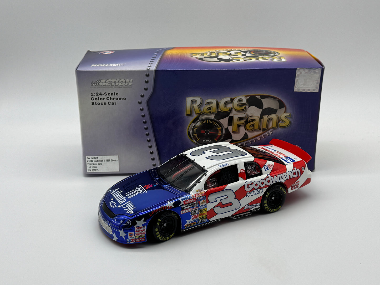 Item G177 - Dale Earnhardt #3 GM Goodwrench / 1996 Olympics 1996 Monte Carlo Color Chrome