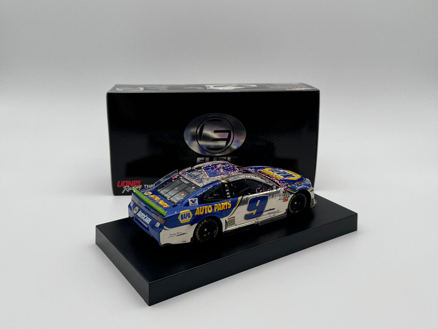 Item G627 - **Din 3** Chase Elliott #9 NAPA Auto Parts Charlotte Win 2019 Camaro ZL1 Elite Color Chrome **Autographed**