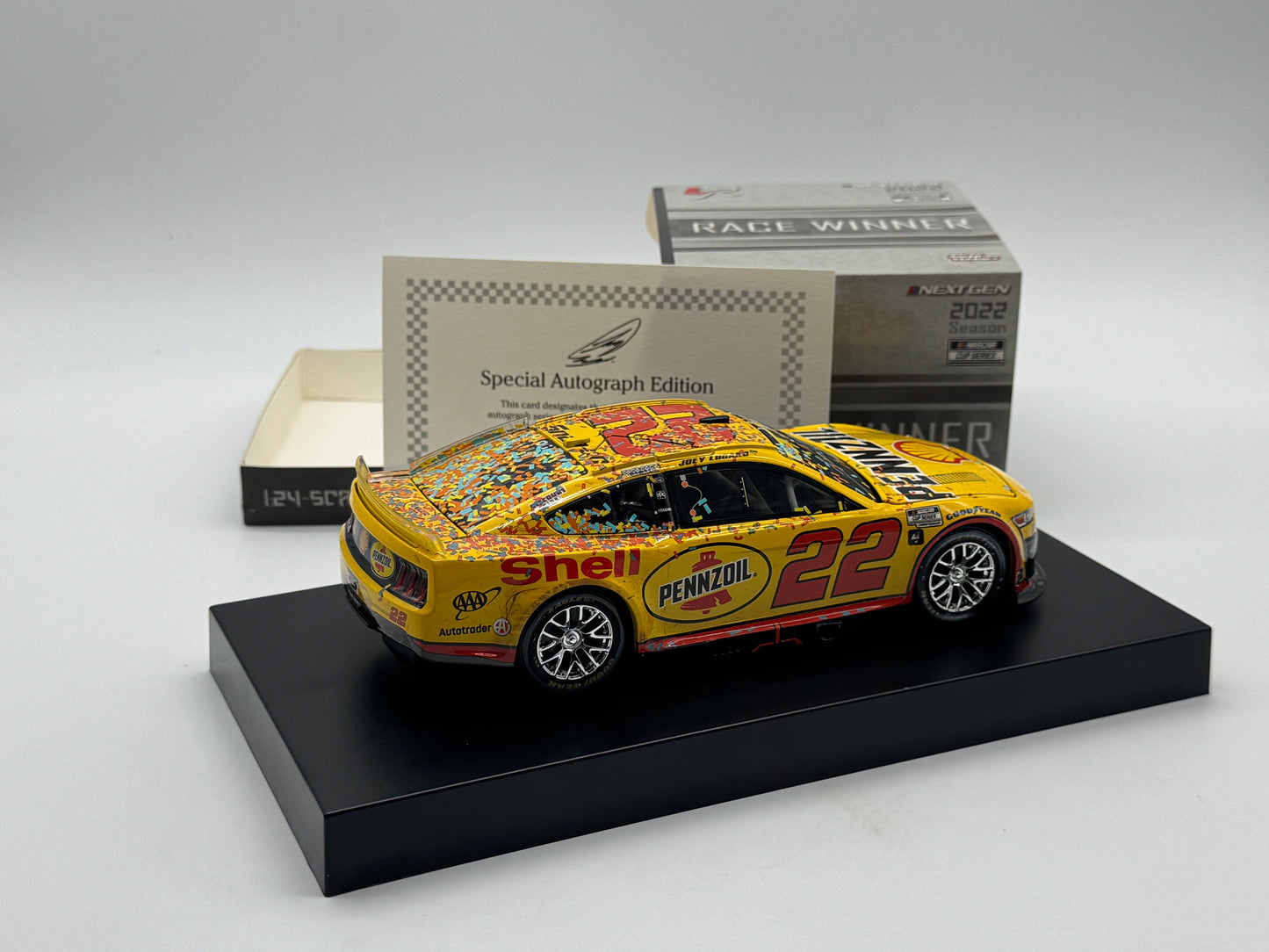 A - Item K439 - JOEY LOGANO #22 Shell-Pennzoil Phoenix Win 2022 Mustang Autographed