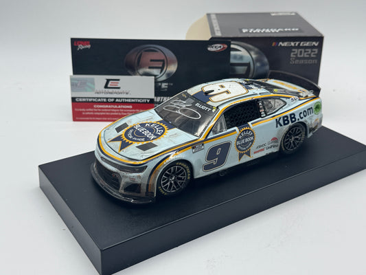 Item N349 - CHASE ELLIOTT #9 Kelley Blue Book Bristol Dirt Race Version 2022 Camaro ZL1 Elite Autographed
