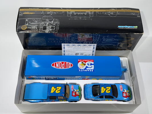 Item H711 - Jeff Gordon #24 DuPont Automotive Finishes / Peanuts Show Trailer & Car Collection